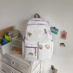 Female High Capacity School Bag Nylon Backpack Outdoor Travel Bagpack
