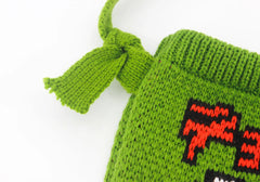 Female Ins Cartoon Pouch Bag Women Casual Knitted Small Smartph