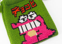Female Ins Cartoon Pouch Bag Women Casual Knitted Small Smartph