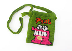 Female Ins Cartoon Pouch Bag Women Casual Knitted Small Smartph