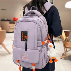 Female Large Capacity Travel Backpack Waterproof Nylon Schoolbag