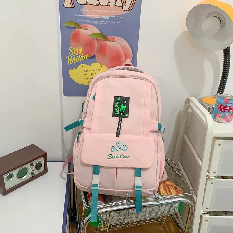 Female Large Capacity Travel Backpack Waterproof Nylon Schoolbag