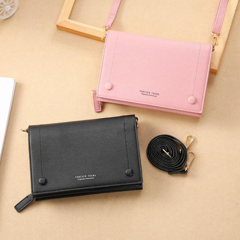 Women's Soft Leather Messenger Purse with Large Capacity