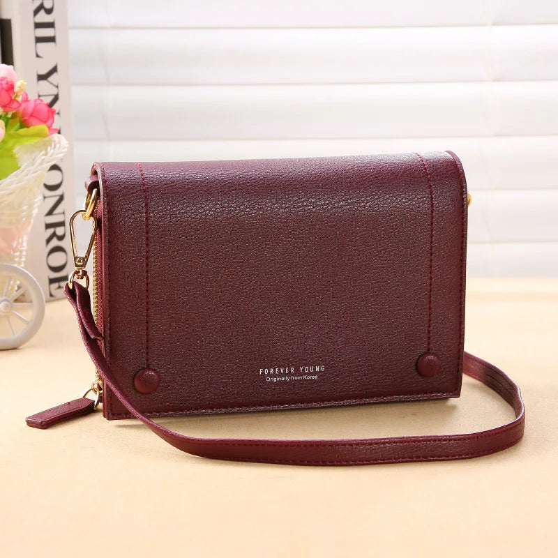 Women's Soft Leather Messenger Purse with Large Capacity