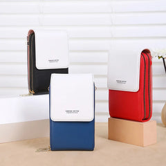 Women's Leather Crossbody Phone Bag Multifunction Purse