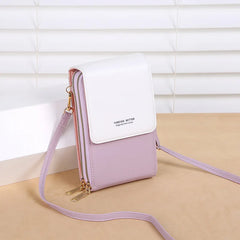 Women's Leather Crossbody Phone Bag Multifunction Purse