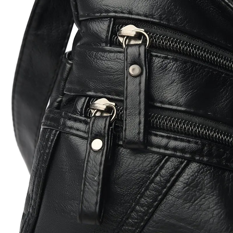 Vintage Leather Shoulder Bag for Women Crossbody Messenger Handbags