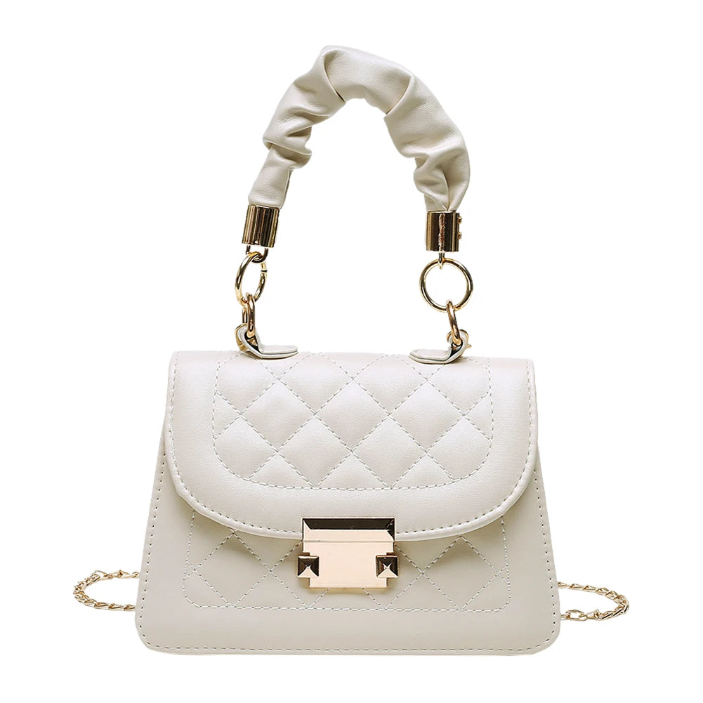 Women's Leather Chain Handbag Retro Totes Shoulder Bag