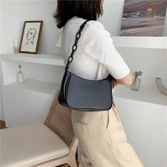Retro Female Leather Chain Handbag Casual Tote Shoulder Bags Shopping Bag