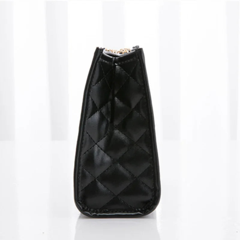 Embroidered Checkered Crossbody Bag with Lock for Women