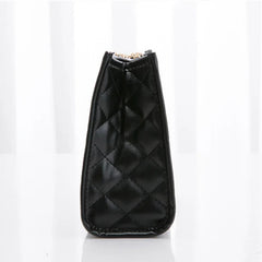 Embroidered Checkered Crossbody Bag with Lock for Women