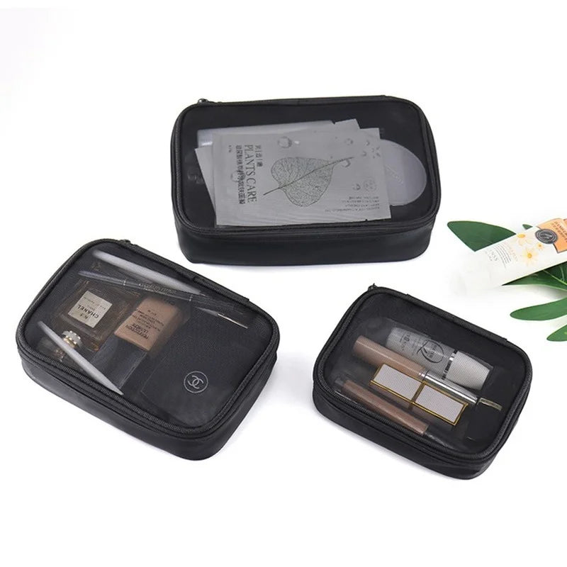 Women's Mesh Transparent Makeup Bag Travel Portable Mini Storage