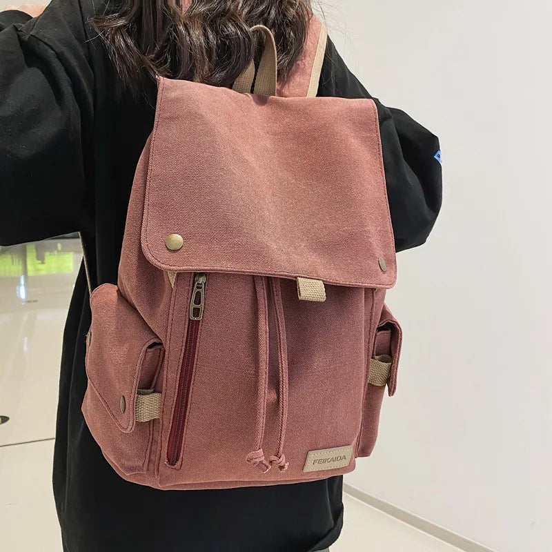 Travel Canvas Bag College Backpack School Laptop Women Backpack