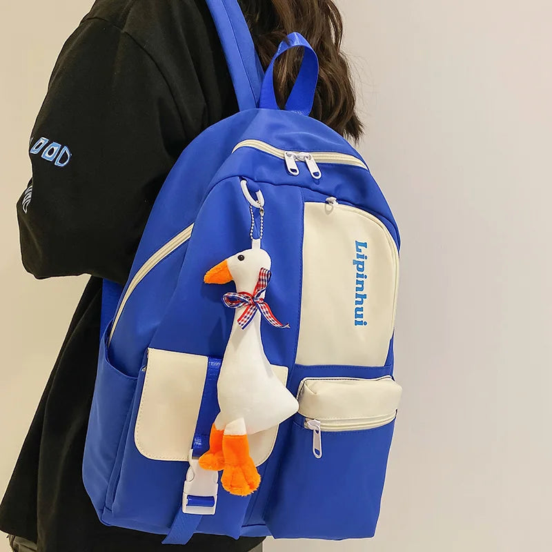 Female Men Nylon College Bag Girl Boy Travel School Backpack Student Women
