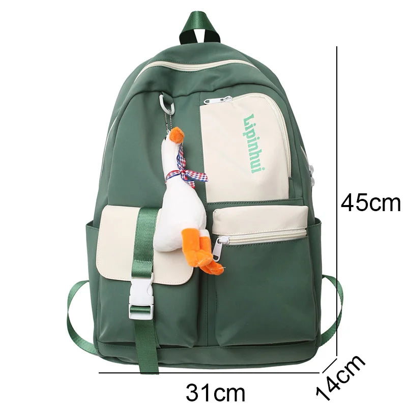 Female Men Nylon College Bag Girl Boy Travel School Backpack Student Women