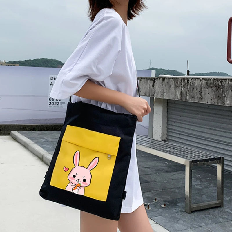 Female Messenger Canvas Bags Student Large Capacity Shoulder Bag