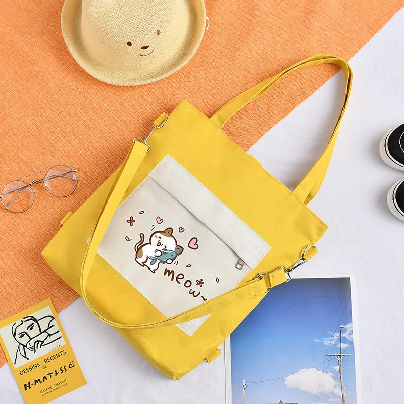 Female Messenger Canvas Bags Student Large Capacity Shoulder Bag