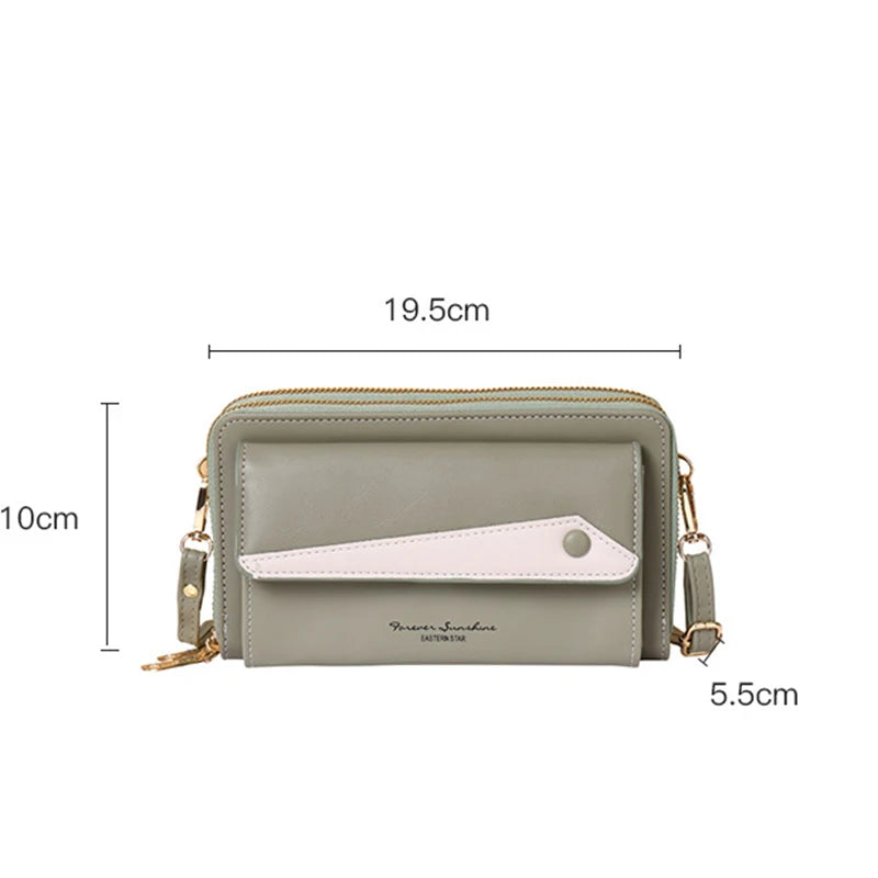 Female Mobile Phone Purse Crossbody Bags Women Large Capacity Leather Handbag