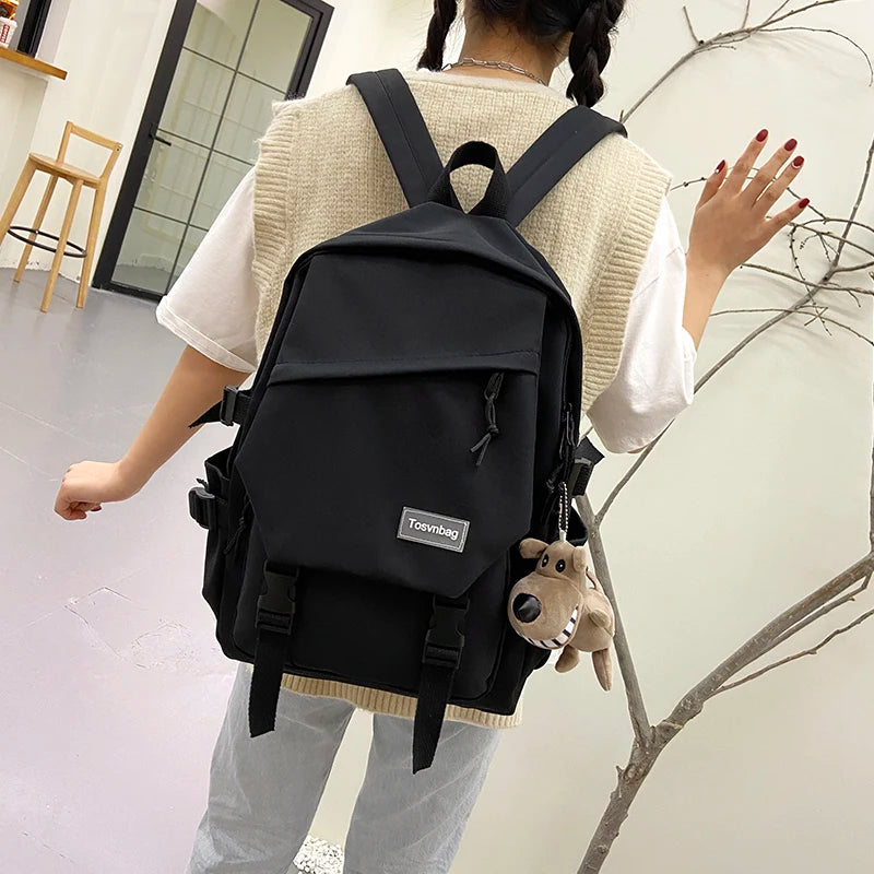 Female Nylon Backpack School Bags Women Teenger Girl School Bags