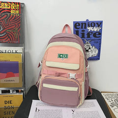 Waterproof Nylon Women Backpack with Multiple Pockets - Large Capacity