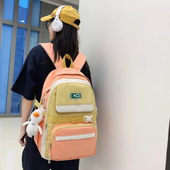 Waterproof Nylon Women Backpack with Multiple Pockets - Large Capacity