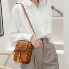 Women's Retro Cross-body Bag Soft Leather Single Shoulder Bag