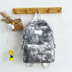 Casual Nylon Backpack for Women Solid School Bag