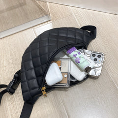 Women Plaid Waist Bag Shoulder Crossbody Chest Bag Lady Fanny Pack