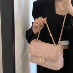 Female Pink Girl Small Fragrance Style Diamond Chain Bag