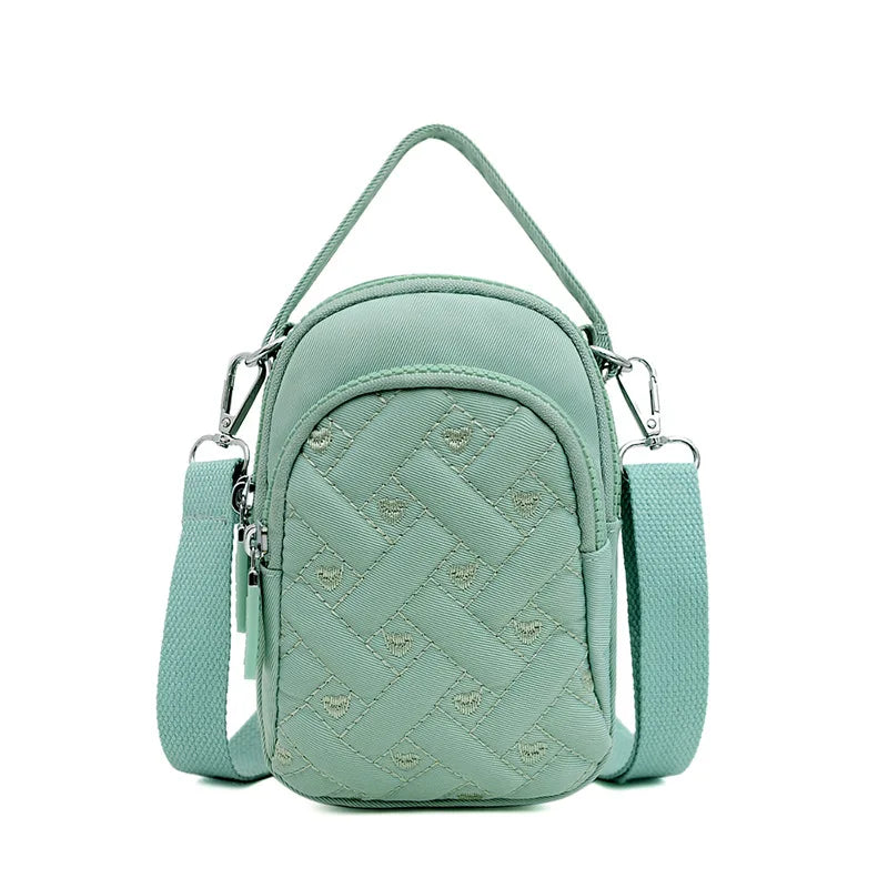 Women's Plaid Waist Pack Nylon Phone Pouch Travel Bag
