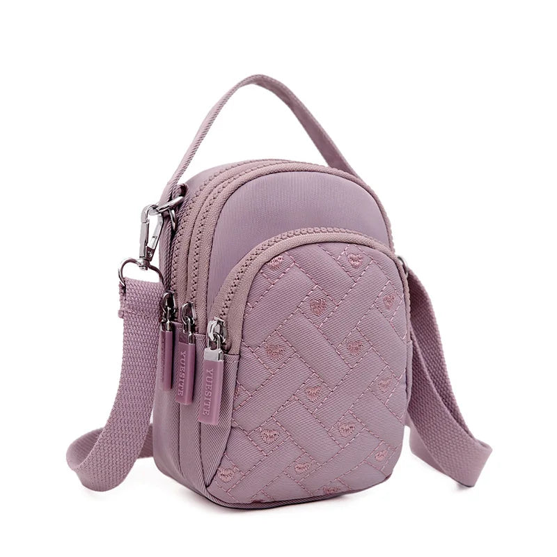 Women's Plaid Waist Pack Nylon Phone Pouch Travel Bag