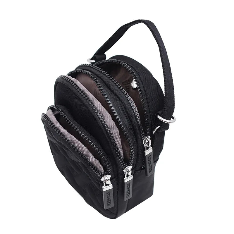 Women's Plaid Waist Pack Nylon Phone Pouch Travel Bag