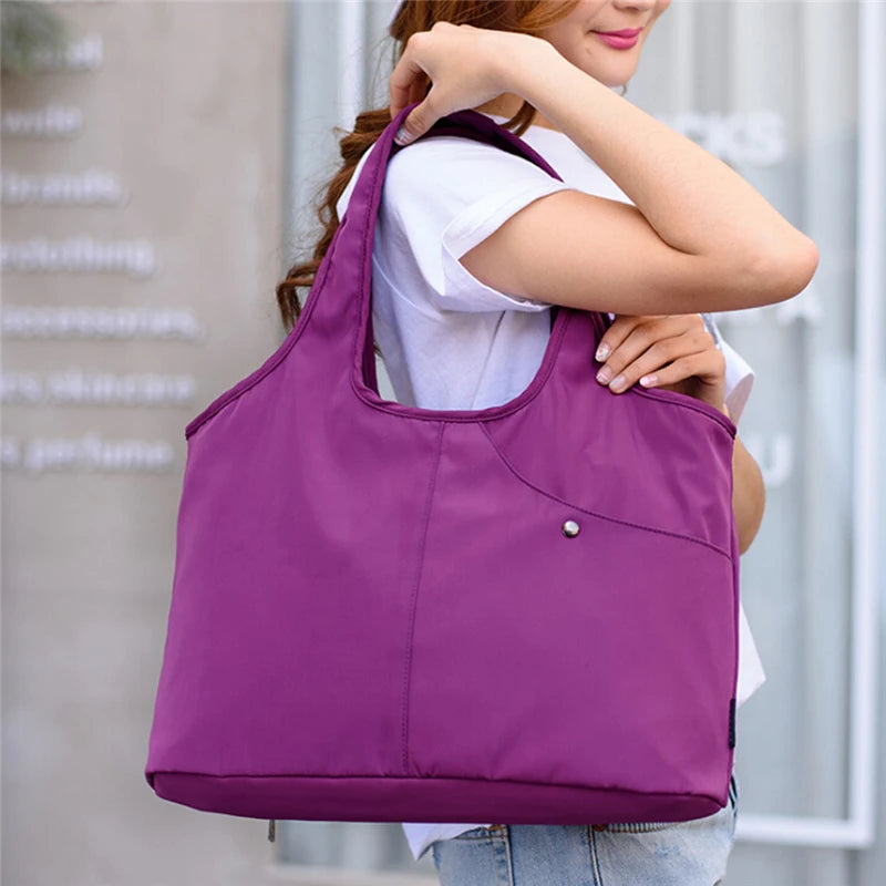 Women's Portable Dumplings Handbag Travel Lightweight Nylon Shopper Bag