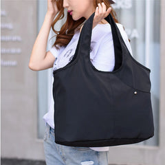 Women's Portable Dumplings Handbag Travel Lightweight Nylon Shopper Bag