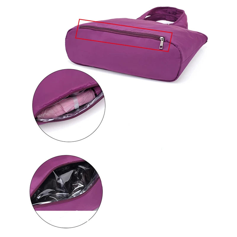 Women's Portable Dumplings Handbag Travel Lightweight Nylon Shopper Bag