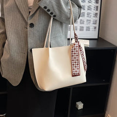 Female Pure Shopper Bag Soft Leather Tote Bag Stylish Handbags