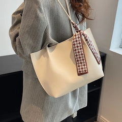 Female Pure Shopper Bag Soft Leather Tote Bag Stylish Handbags