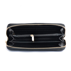 Women Leather Wallet Zip Flower Lady Long Purse Handbag