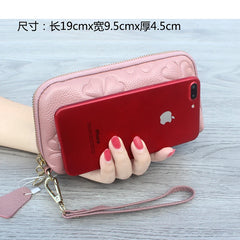 Female Real Cowhide Leather Cosmetic bag Women clutch bag Mobile Phone bag