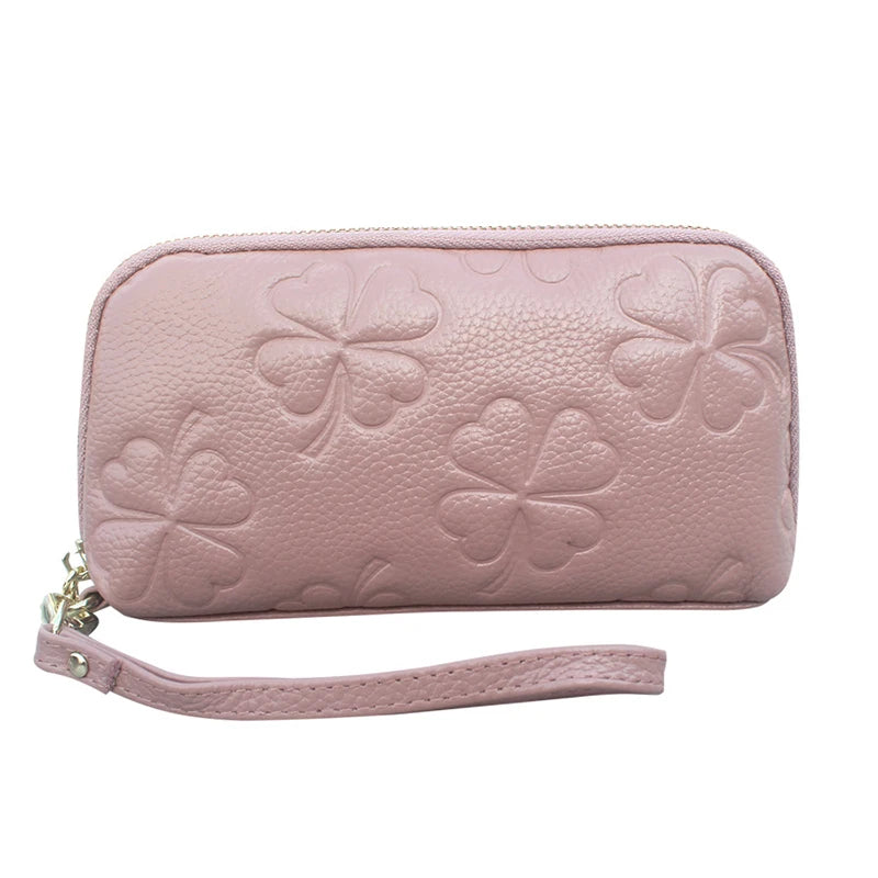Female Real Cowhide Leather Cosmetic bag Women clutch bag Mobile Phone bag