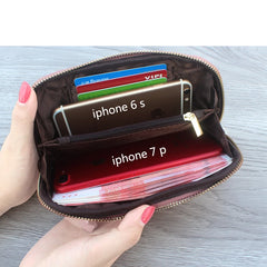 Female Real Cowhide Leather Cosmetic bag Women clutch bag Mobile Phone bag