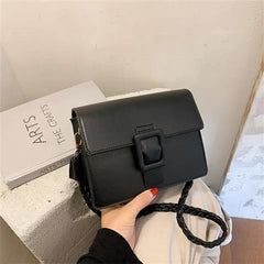 Women's Shoulder Bag Lock Twist Braid Square Bag