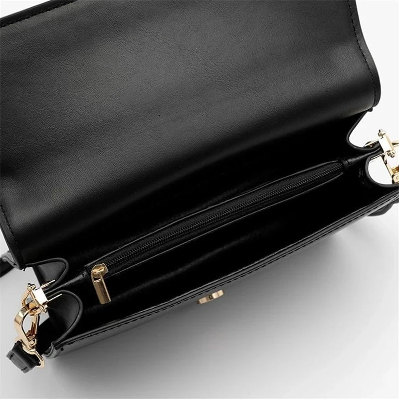 Women's Shoulder Bag Lock Twist Braid Square Bag