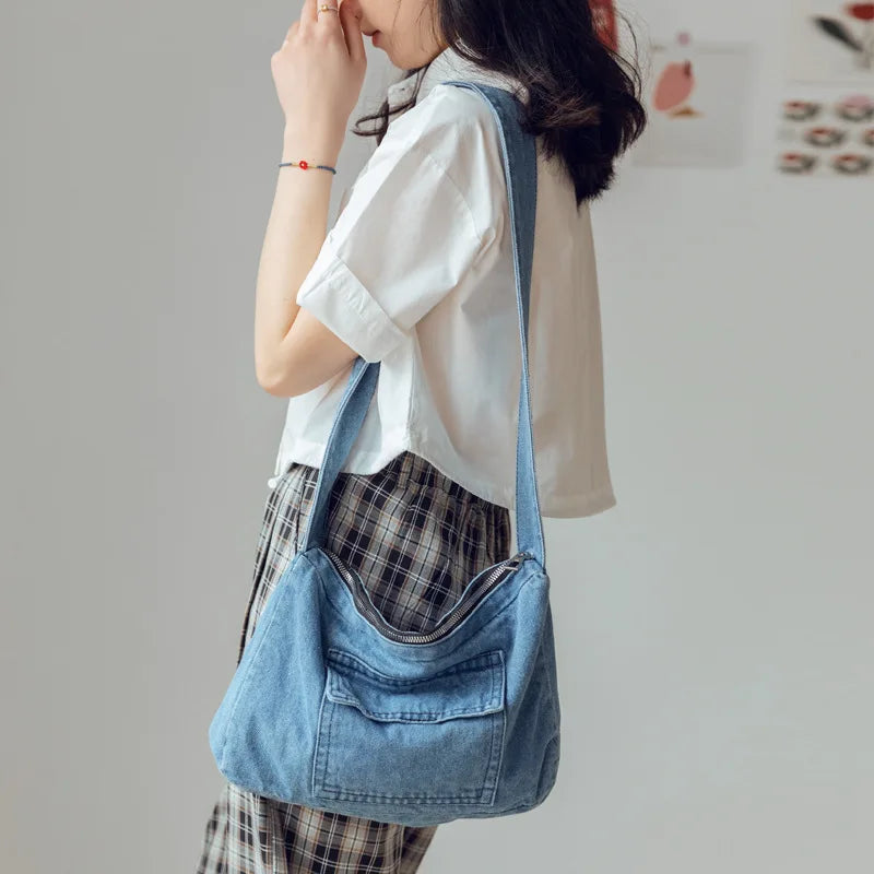 Female Shoulder Bag Girl Student Cowboy Crossbody Bags Multifunction