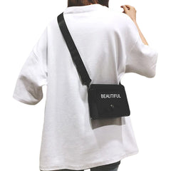 Letter Print PVC Crossbody Bag for Women