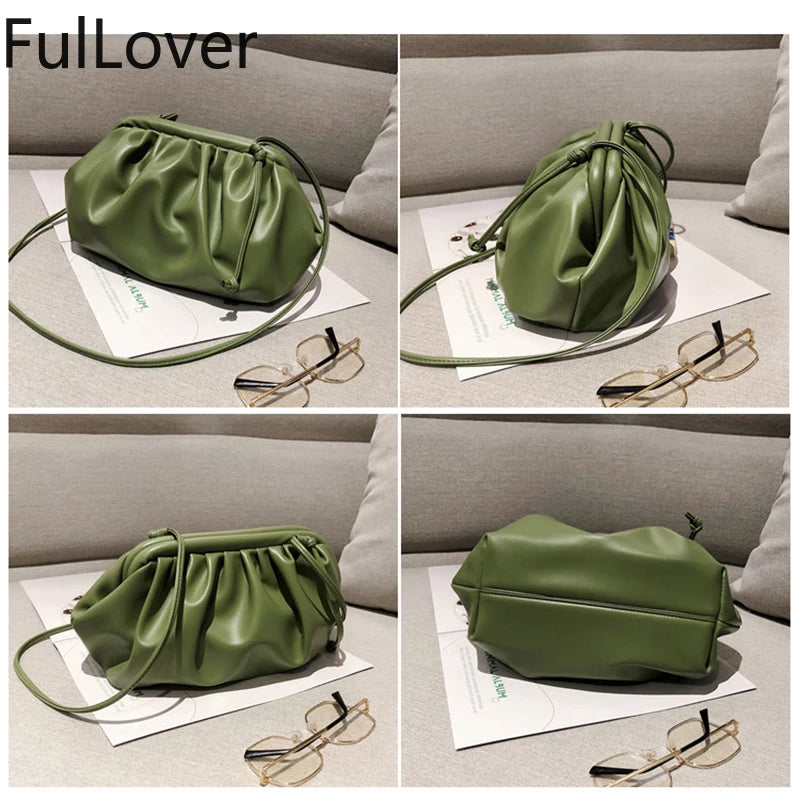 Female Shoulder Bag Pu Leather Crossbody Bags Dumpling Bags