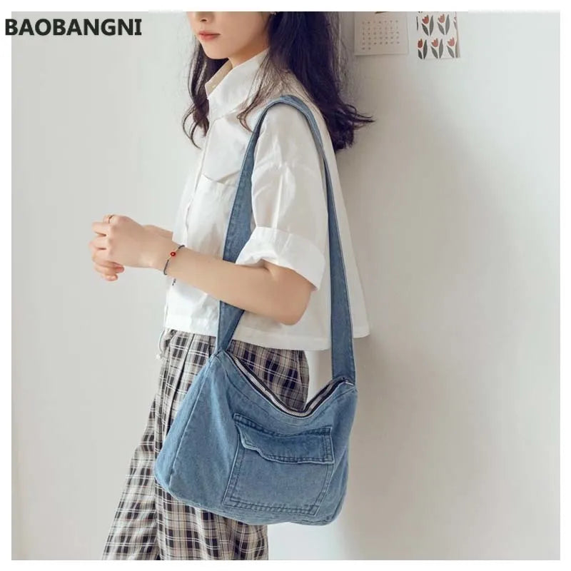 Female Shoulder Bag Summer Cowboy Crossbody Bags Multifunction Tote Bags Women B
