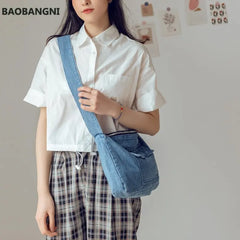 Female Shoulder Bag Summer Cowboy Crossbody Bags Multifunction Tote Bags Women B