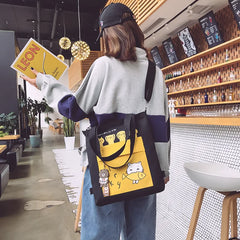 Female Shoulder Bag Woman Handbags Canvas Lady Cartoon Women's Shopper Totes