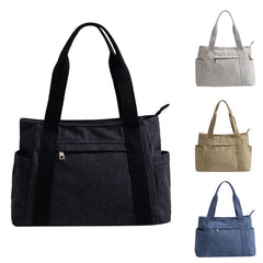 Large Women Canvas Tote Bag With Zipper Big Fabric Cloth Tote Bags For Women